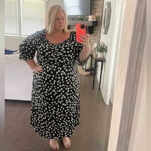 ~MLLE Gabrielle- 3X daisy maxi / midi dress-black